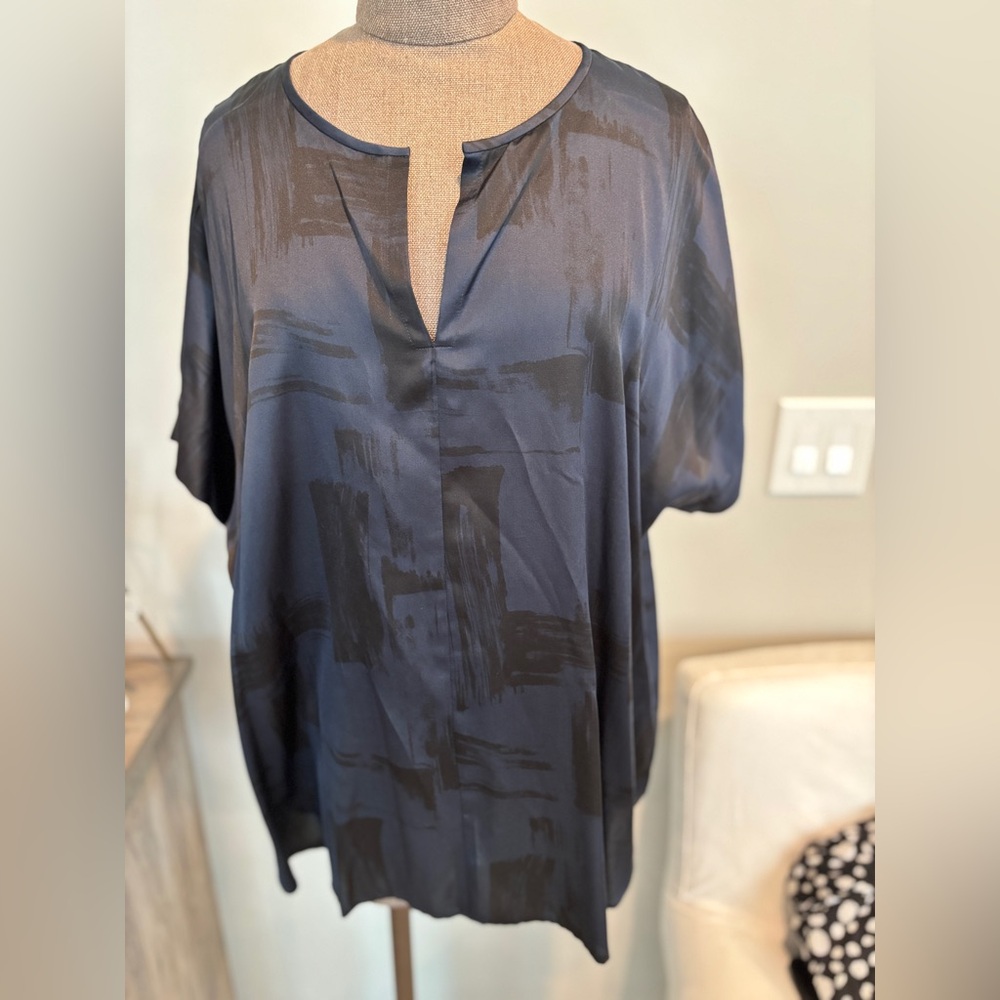 Eileen Fisher Midnight Blue Blouse large